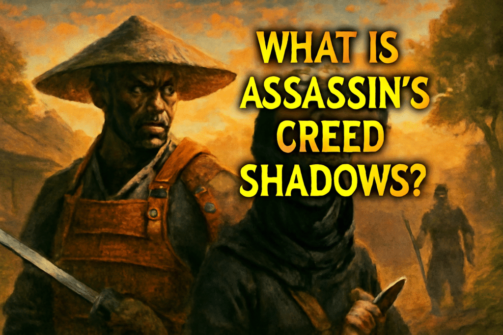 Epic action montage of sword combat and stealth missions in Assassin’s Creed Shadows, set in feudal Japan.