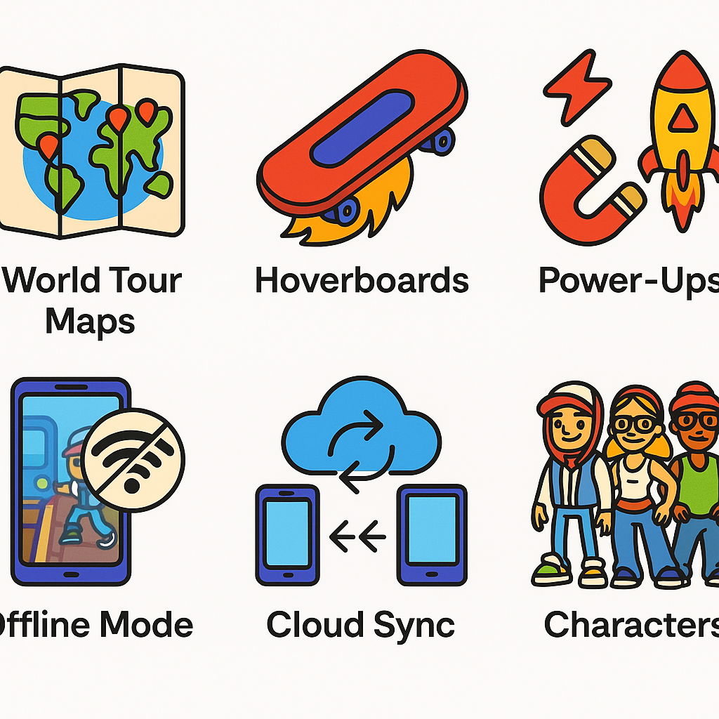 Activating hoverboard in Subway Surfers for invincibility during high-speed run