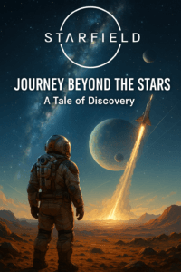 "Starfield game universe with starship flying near colorful planets"