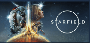 "Space combat scene with starship firing weapons in Starfield"