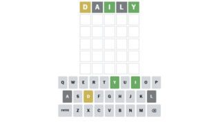 Wordle basics with color legend and sample board. 