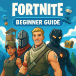 "Fortnite Battle Royale endgame circle with players fighting near Tilted Towers"