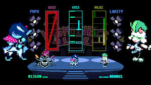 "Steam Deck handheld playing Deltarune with FPS counter showing 60fps performance" 