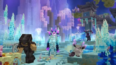 Minecraft Bedrock copper golem sorting system image 