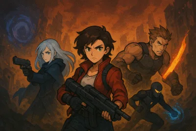 Project X Mobile ARPG gameplay characters in futuristic city battle