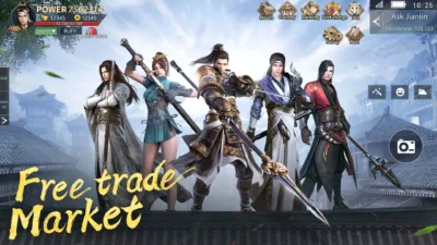 Immortal Heritage game warrior with fire and ice swords